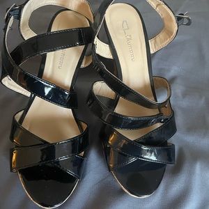 Women’s black cork heel. Size 8